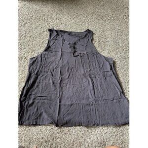 Torrid Womens Gray Sleeveless Flowly Top Lace Up Plus Size 4 Casual Pull Over